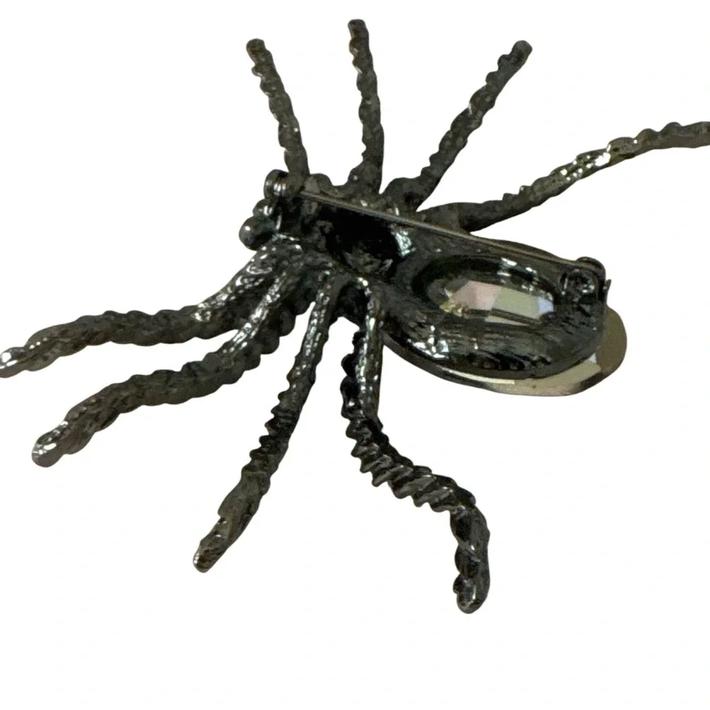 Black Spider Brooch‎ Pin Crystal